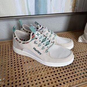 Hurley Castaic Women Casual Sneaker, Size 10 Slip On Memory Foam, Beige,  NEW